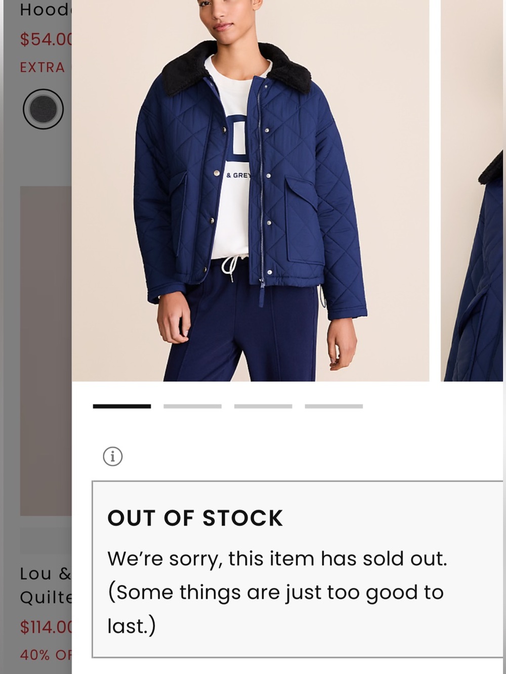 NWT LOU & GREY QUILTED BARN JACKET PUFFER Navy